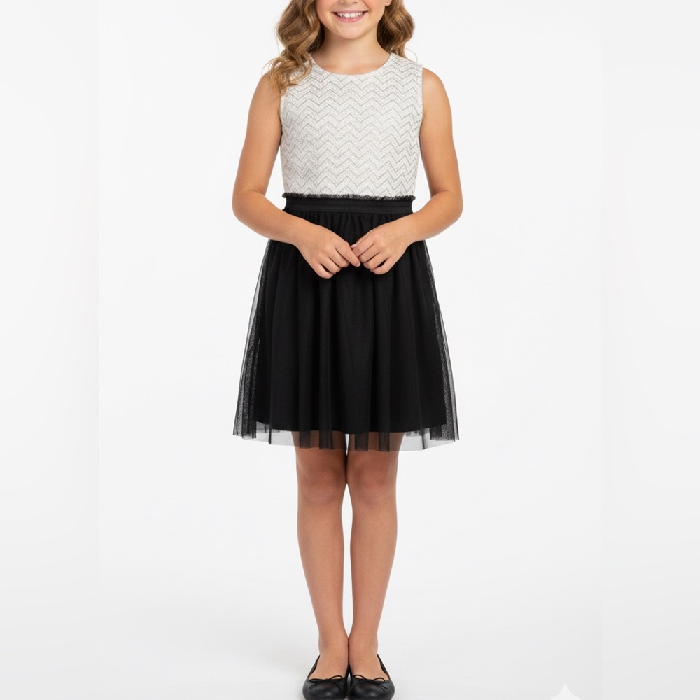 Speechless Black and White Formal Kids Dress